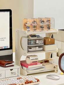 1 Stück Aufbewahrungsständer für den Schreibtisch, Mehretagenregal, Halter für Tassen für Küche/Büro/Zuhause, Zubehör für Kaffeebar, Schreibtischorganizer für Schreibwaren, Kosmetik, verschiedene Dinge