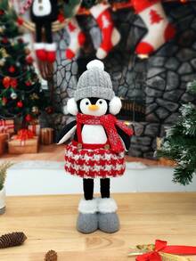 1 pieza Adorno de Pingüino para Regalo de Navidad, con patas retráctiles, lindos Decoraciones Navideñas, Decoraciones para Fiesta de Año Nuevo 2025, Decoraciones de Mesa Navideñas, Decoraciones de Árbol de Navidad, Regalos de Navidad para Parejas, Navidad