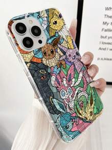 pokemon 1pc Pokemon Minimalist Soft Phone Case, Compatible With Galaxy S22/S23/S24 Ultra, Compatible With IPhone 13/14/15/16 Pro, Original Hand-Drawn Soft Shell Anti-Fall Protective Cover, Girlfriend GiftCompatible With IPhone For Holiday