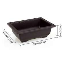 Maceta de plástico imitación Zisha cuadrada y rectangular, maceta para bonsái, contenedor pequeño para plantas en maceta, maceta para plantas suculentas
