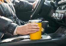 Travel Coffee Tumbler 20 Oz, Insulated Mug With Lid, Stainless Steel Cup For Hot And Cold Drinks, Powder Coated Yellow - 黃色 - 查看 8