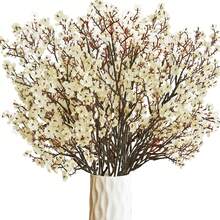 15 Pcs Ivory Flowers Silk Babys Breath Artificial Fake Flowers Fall Flowers Gypsophila Bouquet 18.7" For Mother's Day Home Kitchen Decor New Year Spring - 彩色 - 查看 1