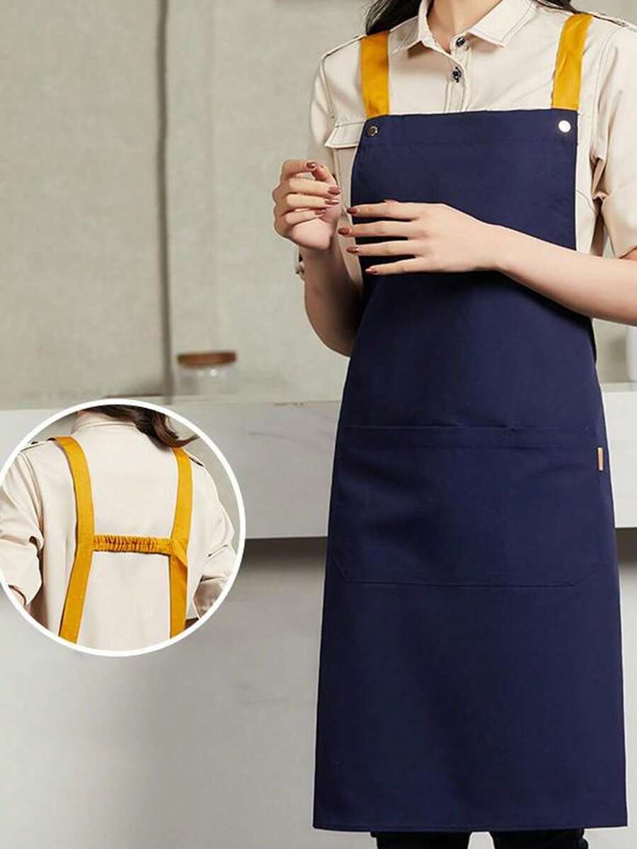 防水防油围裙，适用于餐饮、烹饪、烘焙，适用于家庭厨房、餐厅、咖啡店、面包店，男女新款设计，咖啡色