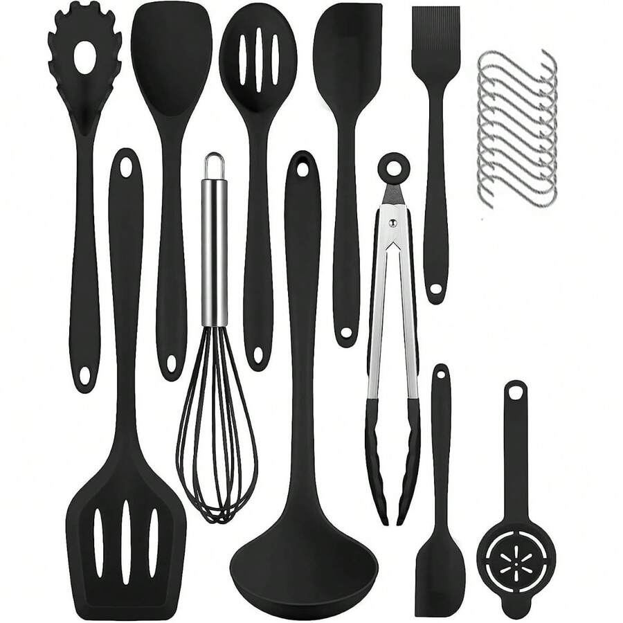 10/20pcs Silicone Cooking Utensil Set - Kitchenware Set, Full Silicone Cookware Set - Bisphenol A Free Silicone Spatula, Scraper, Spoon, Whisk, Basting Brush, Tong, Kitchen Utensils Set, Multi-Function Kitchen Tools, Kitchen Accessories, Easy To Clean - Ideal For Cooking And Baking - Great Kitchen, Back-To-School And Dorm Essentials - Multicolor - View 1