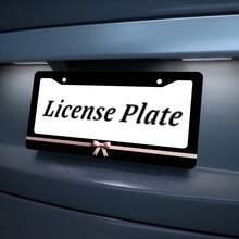 2PC Pink License Plate Frame Cute License Plate Black Funny License Plate Holder Women Personalized Car Accessory Decoration 12.3 X 6.3 - 12x6 inch - 查看 5