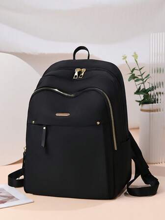 Versatile Solid Color Multi Pocket Backpack For Women, Campus Back To School Bookbag For Middle High School College Students, Lightweight Casual Outdoor Vacation Travel Daypack, Simple Business Commuting Work Backpacks, School Supplies, School Backpack, School Bag, Backpack For School, Back To School Backpack, Backpack School, Large Capacity, Waterproof, Suitable For Teen Girls Women College Students, Teacher, White-Collar Workers, Perfect For Back To School, First Day Of School, Work, Business, Commute, Office