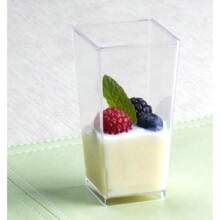 Local Shipping-Zappy 60 Pack 3 Oz Square Mini Dessert Cups With Lids And Spoons Dessert Shooter Cups With Spoons Appetizer Cups Parfait Glasses Dessert Shot Glasses For Party Clear Tumbler Cups - 40個3盎司方形甜點杯 - 查看 2
