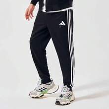 Adidas Loose Fit Tapered Leg Sweatpants With 3-Stripes, Black, Casual Campus & Streetwear, Spring/Autumn - Black - View 2