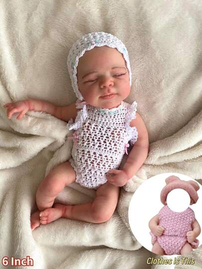 6 Inch Soft Silicone Reborn Girl Doll Pascale | Lifelike Newborn Baby With Cute Design | Kids Birthday Gift (No Bears Included)