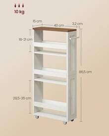 VASAGLE Mobile Storage Islands - trắng - Xem 6