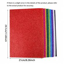 10pcs A4 Gold Powder Sponge Paper,With Adhesive, Assorted Colors - Premium Craft Paper For DIY Projects, Wedding & Birthday Party Decorations