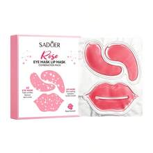 10 对玫瑰唇膜和眼膜组合套装 消除黑眼圈和眼袋 塑造性感双唇 让双眼更明亮 去除唇部死皮 保湿舒缓，非常适合黑唇和皱纹 抚平、保湿护肤套装 - 粉色 - 查看 10