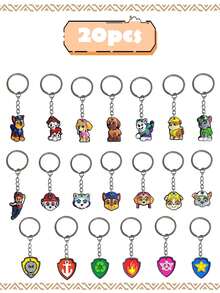 Llaveros de Paw Patrol, llaveros de goma blanda de dibujos animados de PVC, llaves de coche, mochilas, colgantes y accesorios - Multicolor - Ver 9