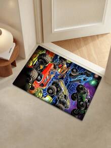 1 Stück Monster Truck Grafik Design dekorativer Teppich, Nachttisch Teppich, Schlafzimmer Teppich, Büro Teppich, Wohnzimmer Teppich, Heim Dekor Teppich, bedruckter Teppich, Fensterbank Teppich, geeignet für Heim Dekoration Teppich, Wohnzimmer Teppich, Teppich, Wohnzimmer Bereich Teppich, kleiner Bereich Teppich, Matte, Heim Dekor, großer Wohnzimmer Teppich, Wohnzimmer Heim Dekor, Raum Dekor, waschbarer Teppich