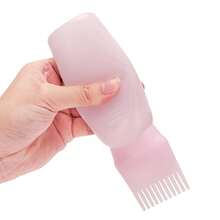 2个可重复灌装的沙龙洗发水瓶、染发剂挤压瓶、称重瓶、烫发瓶、美发沙龙用品，以及1个二合一干湿两用头皮按摩洗发刷、头皮护理刷 - 彩色 - 查看 18