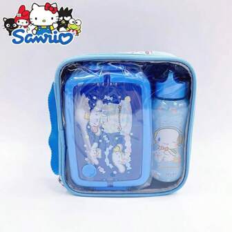Sanrio [Grensoverschrijdend Exclusief] Sanrio Geautoriseerde Kuromi*Hello Kitty*Melody Geïsoleerde Bento Box Set Drie-in-één IP-samenwerking | Draagbare lunchbox met scheidingswand + geïsoleerde waterfles | Een must-have voor de lunch van studenten