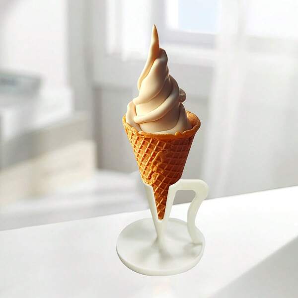 1 pieza Soporte para cono de helado con asa, para evitar ensuciarse las manos