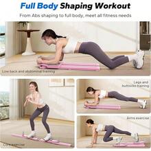 Pilates Board, Multifunctional Abdominal Plate, Detachable Ab Trainer With Anti-Slip Design, Portable Pilates Reformer Core Workouts, Home Gym Equipment Women - Pink - View 9