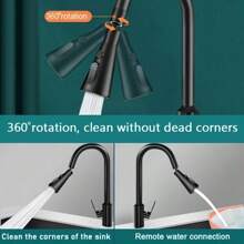 Cabeça de torneira de cozinha giratória universal de 360°, extensor de torneira de braço mecânico multimodo, extensor de torneira antirrespingo com interface de cobre e aço inoxidável para torneira comum, torneira de cozinha, pia, acessórios para bacia, decoração de banheiro, decoração de outono, volta às aulas