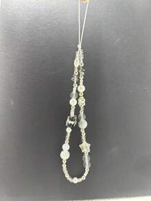 别致的串珠手机挂绳，星星和珍珠装饰，亚克力串珠饰物，手机、相机、耳机的多功能配件，时尚个性化手持装饰