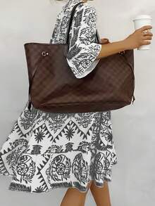 1 chiếc váy dài cài nút bằng vải dệt Bohemian họa tiết Paisley, phù hợp cho mọi mùa - màu đen - Xem 3