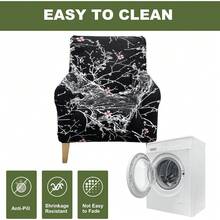 Local Delivery - Banquet Armchair Slipcover Printed Chair Covers With Arms Stretch Club Chair Slipcover Soft Armchair Sofa Covers Anti-Slip Furniture Protector For Dogs Pets Home Living Room Decor, 14 - 40 - 查看 5