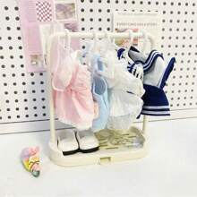 Adatto per appendini per bambole in tessuto , appendini per bambole da 20 cm, appendini per bambole di celebrità BJD, aste di supporto per abiti da 15 cm, rastrelliere per conservazione di abiti e scarpe per bambole da 20 cm, e rastrelliere per esposizione