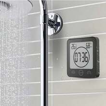 Reloj de Pared Digital, Reloj para Ducha de Ducha con cronómetro de Cuenta Regresiva, higrómetro Impermeable,Reloj para Ducha baño Monitor de Temperatura y Humedad del baño - Negro - Ver 9