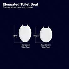 Asiento de inodoro alargado Brevia K-20110-0 con topes amortiguadores Grip-Tight, asiento de cierre silencioso y ferretería de instalación rápida, color blanco - Multicolor - Ver 7