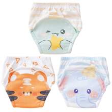 5pcs/Pack Baby Washable Potty Training Pants With Printed Patterns, Reusable Baby Underwear For Toilet Training, Suitable For Newborn, Toddler Boys And Girls