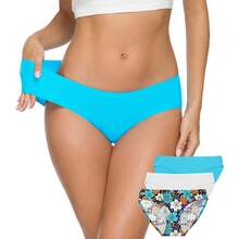 ALTHEANRAY Women's Seamless Hipster Underwear No Show Panties Soft Stretch Bikini Underwears Multi-Pack - Color14 - 查看 1