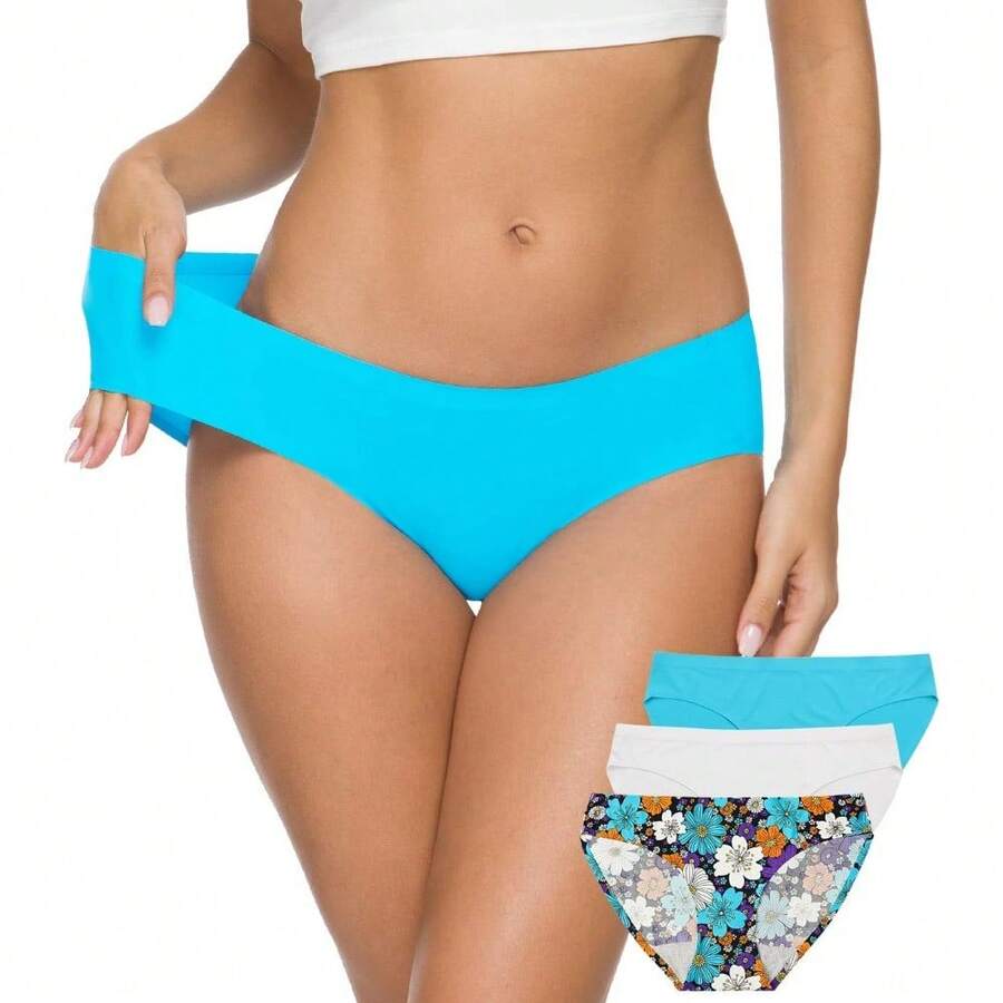 ALTHEANRAY Women's Seamless Hipster Underwear No Show Panties Soft Stretch Bikini Underwears Multi-Pack - Color14 - 查看 1
