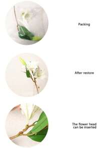 1 قطعة/3 قطع/5 قطع زهرة وهمية نباتات وهمية زينة زنبق لترتيب الزهور على طاولة الطعام أو المكتب أو في إناء داخل الغرفة، ديكور حفل الزفاف والأعياد، ترتيب وهمي للزهور والحدائق، زهور مزيفة جافة بلاستيكية