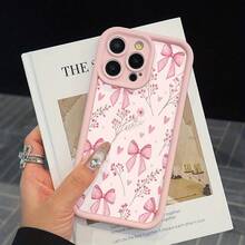 Funda elegante para iPhone 16/15/14/13/12/11/Plus/Pro/Pro Max. Innovadora cubierta para teléfono móvil con diseño de ramo de lazos y corazón, elegante, encantadora y perfecta para regalar, compatible con iPhone. , Funda linda para iPhone Presenta un estilo más individualista - 1 pieza - Ver 5