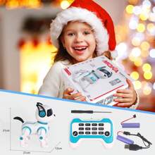 Jiakora 1 Perro Robot Interactivo con Control Remoto Infrarrojo, Sensor de Tacto, Función de Cantar y Bailar, Batería de Litio Recargable por USB, Hecho de Material ABS, Regalo Ideal para Cumpleaños, Navidad, Halloween, Juguete Mascota Interactiva | Perro de Juguete de Moda | Juguete de Plástico Duradero