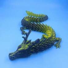 Adorno de paisaje de acuario de 90 centímetros con dragón chino impreso en 3D, artesanía distintiva de dragón divino y articulaciones móviles