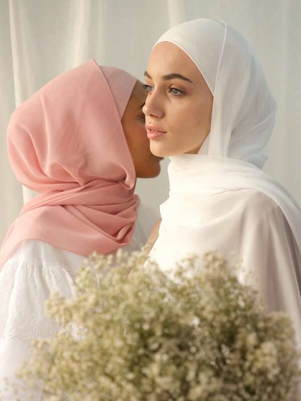 1pc Women Arab Style Chiffon Solid Color Shawl, Casual Hijab Scarf Suitable For Outdoor, Beach, Travel, Daily Wear, Great Gift For Valentine's Day, Mother's Day, Thanksgiving, Christmas For Family, Sister, Friends, Mom