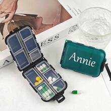 1pc Personalized Name Pill Box, Pill Organizer Box, Pill Case, Small Daily Pill Box, Weekly Pill Box, Travel Pill Box, Small Portable Pill Box