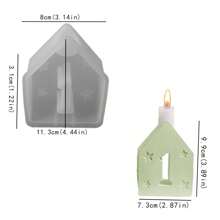 1 pieza Molde de vela de aromaterapia con forma de casa del amor, molde de silicona de resina para decoraciones en miniatura de casas de yeso DIY