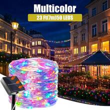 全新升级的太阳能户外灯串：太阳能供电，防水银线灯，8 种闪烁模式，搭配银线 LED 灯泡。非常适合在万圣节、圣诞节、感恩节和返校季等节日期间装饰校园、家居、派对、树木和花园。