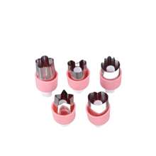 5 PCs Stainless Steel Fruit & Vegetable Cookie Cutters, Include Stamping Mold And Butterfly Design, Suitable For Kitchen Baking And DIY Creative Lunchbox Decoration Kit