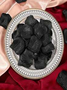 150/300/500Pcs Artificial Rose Petals Black Artificial Flower Petals Simulation Flowers Fake Flowers Suitable For Wedding Flower Girl Basket Aisle Centerpieces Table Confetti Party Gifts Home Decor,Halloween Decor Halloween Decor Fall Decor Room Decor