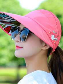 1pc Foldable Wide Brim Sun Hat, Fashionable Korean Style Bucket Hat, Outdoor Sports Sun Protection Hat, Tennis Sun Cap