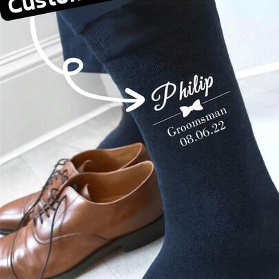 1 buc șosete pentru petrecerea de nuntă, cadou pentru cavaleri de onoare, șosete personalizate pentru cavaleri de onoare, șosete personalizate pentru bărbați, șosete pentru cavaler de onoare/șosete pentru mire