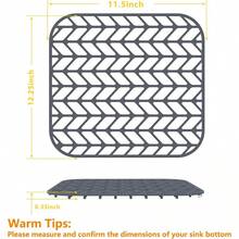Local Shipping-Sink Protectors For Kitchen Sink 16x12 & 18x12 & 19x13 & 24x12.5 & 26x14 & 28x14 & 29x15,Silicone Kitchen Sink Mats Protector For Bottom Of Farmhouse Sink(26"X14"Center Drain Gray) - Xám - Xem 2