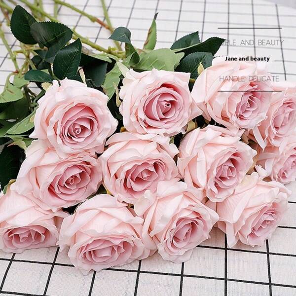 Simulated Multicolored Roses, Used For Wedding Decoration, Party Decoration, Artificial Rose Flower Potted Bouquets, Handmade Flower Bouquet, Plastic Flowers, Gifts For Lovers, Couples, And Various Festivals