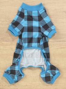 1件舒适涤纶四足宠物服装、睡衣、家居服，适合猫狗等小型宠物，四季皆宜（不适合大型犬）。 - 藍色 - 查看 6