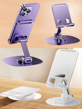 Soporte para teléfono móvil, colocado sobre el escritorio para sujetar teléfonos móviles para ver la televisión y chatear, soporte giratorio de 360 grados, plegable y portátil