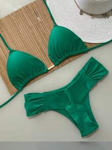 Triangle Bikini With Double Butterfly String Panties In Various Colors - Bandera Verde - Ver 2