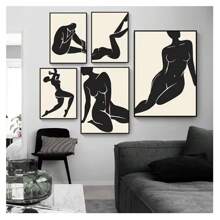1pc Frameless Vintage Abstract Female Portrait Line Art Posters High-Definition Printing Canvas Wall Arts Modern Minimalism Living Room Bedroom Dormitory Study Bar Coffee Shop Office Room Decor, Home Decor, Wall Decor Picture Gifts